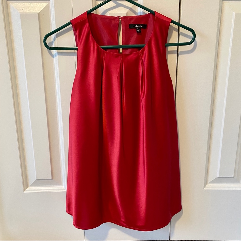 Rafaella raspberry red satin sleeveless top - medium. Like new!